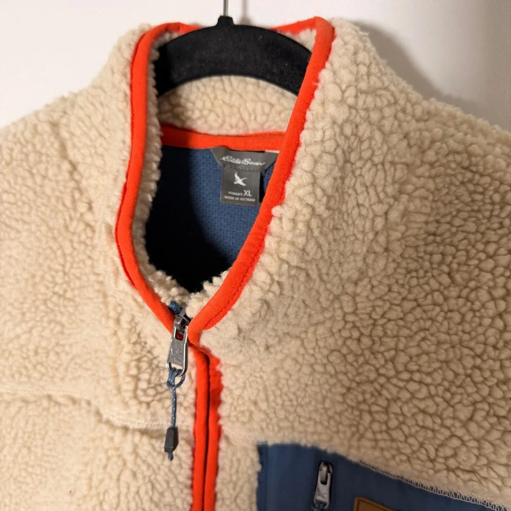 Eddie Bauer Rangefinder Sherpa Vest (XL) Contrasting Trim Casual Staple Piece
